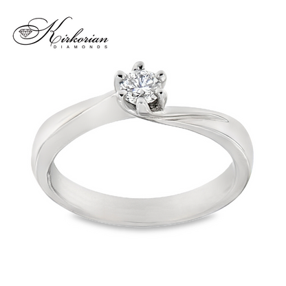 Годежен пръстен от бяло или жълто злато 14К с диамант 0.19 ct – Перфектно съотношение цена-качество