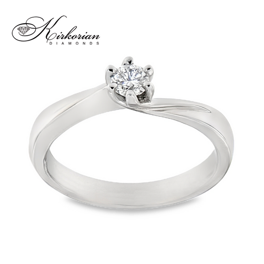 Годежен пръстен от бяло или жълто злато 14К с диамант 0.19 ct – Перфектно съотношение цена-качество