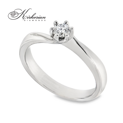 Годежен пръстен от бяло или жълто злато 14К с диамант 0.19 ct – Перфектно съотношение цена-качество