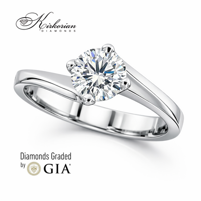 годежен пръстен с диамант 0.65 ct F SI GIA бяло злато 14k модел K387 Kirkorian Diamonds