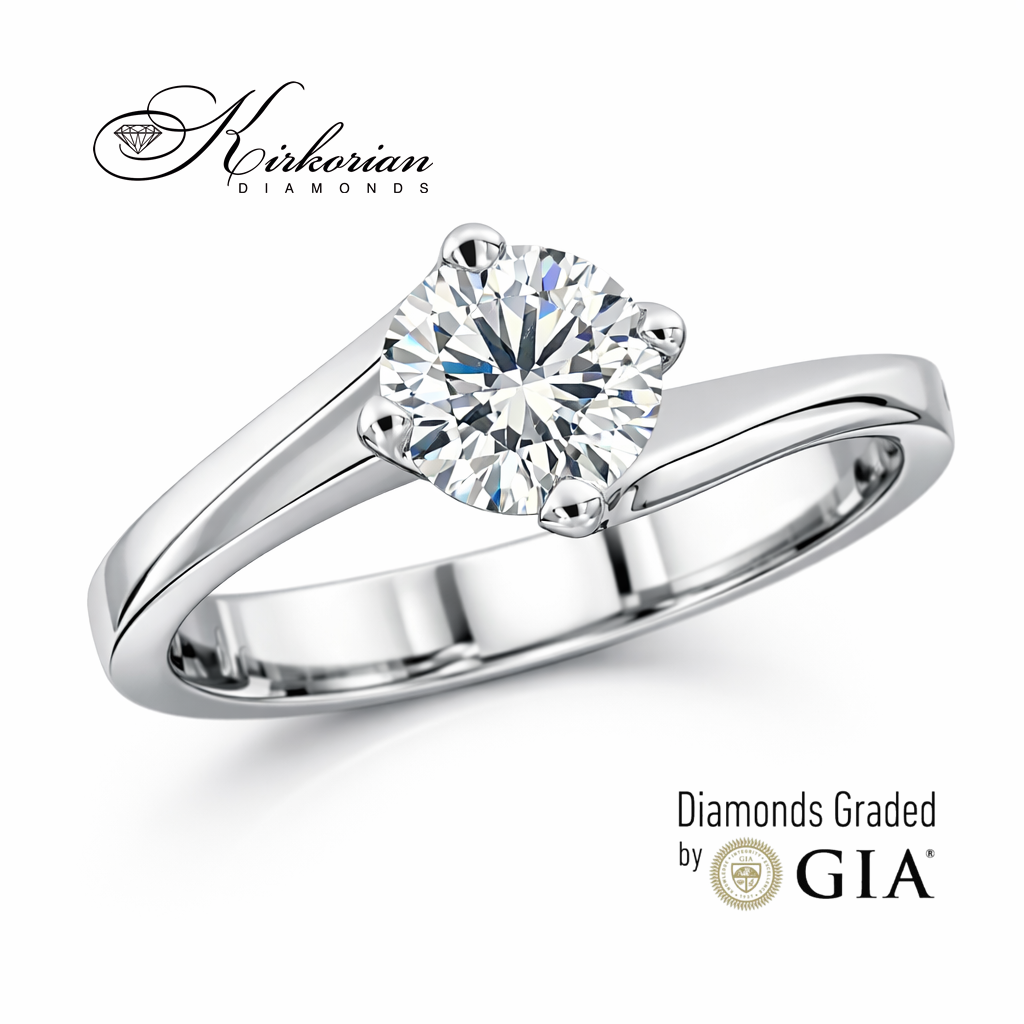 годежен пръстен бяло злато 14k диамант 0.65 ct F SI GIA дизайн K387