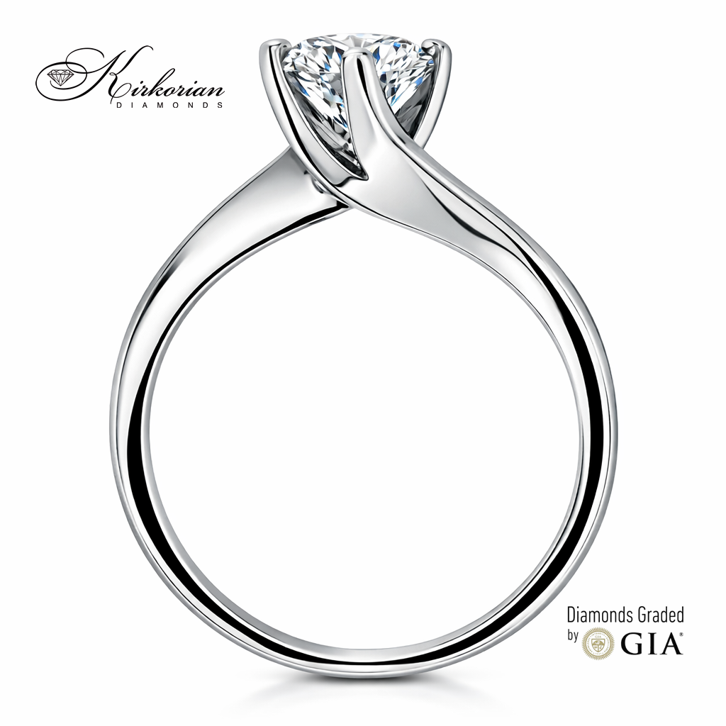 страничен профил годежен пръстен бяло злато 14k диамант 0.65 ct GIA сертификат K387