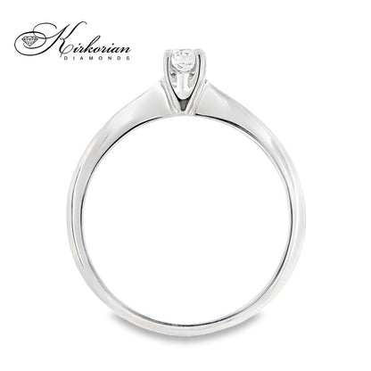 Годежен пръстен от бяло или жълто злато 14К с диамант 0.15 ct – елегантен избор с VS2 чистота, код: K404