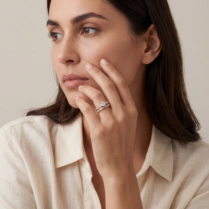 Уникален годежен пръстен от розово злато 14k с диаманти 1.625ct – модел K429