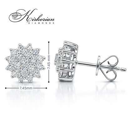 Обеци от бяло злато 14К с диаманти 0.38 ct K439 – блестящи звездовидни обеци с елегантен дизайн