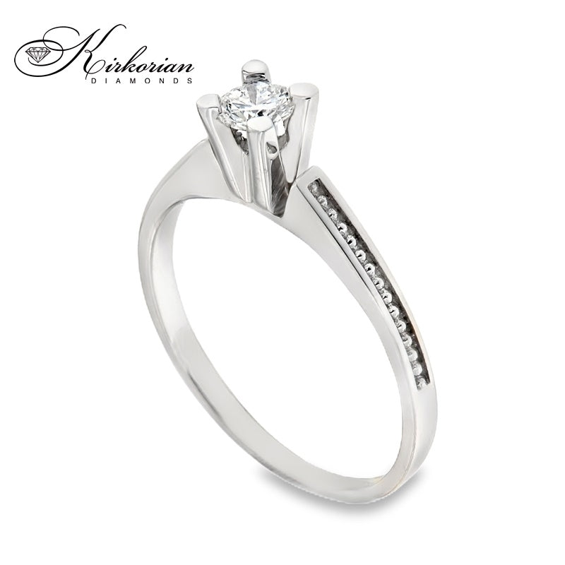 Годежен пръстен от бяло злато 14К с диамант 0.245 ct – Лукс на достъпна цена