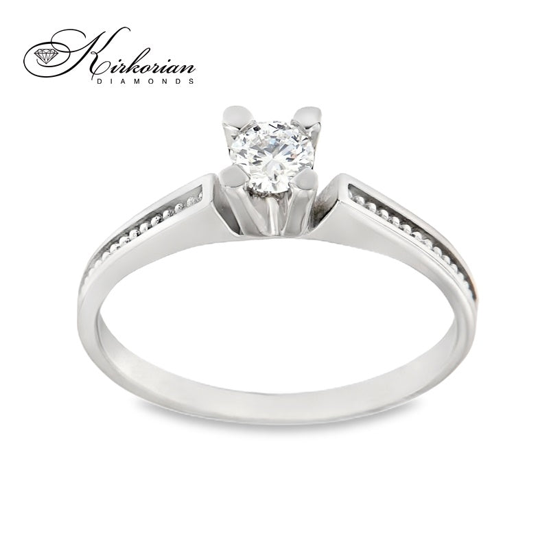 Годежен пръстен от бяло злато 14К с диамант 0.245 ct – Лукс на достъпна цена