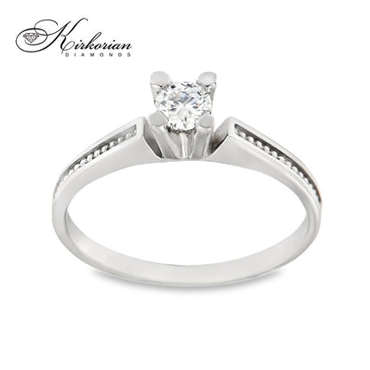 Годежен пръстен от бяло злато 14К с диамант 0.245 ct – Лукс на достъпна цена