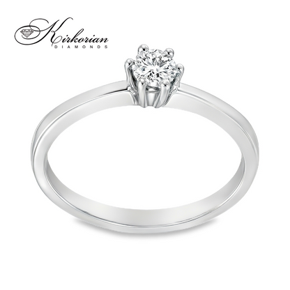 Годежен пръстен от бяло злато 14К с диамант 0.18 ct VS2 F – K475