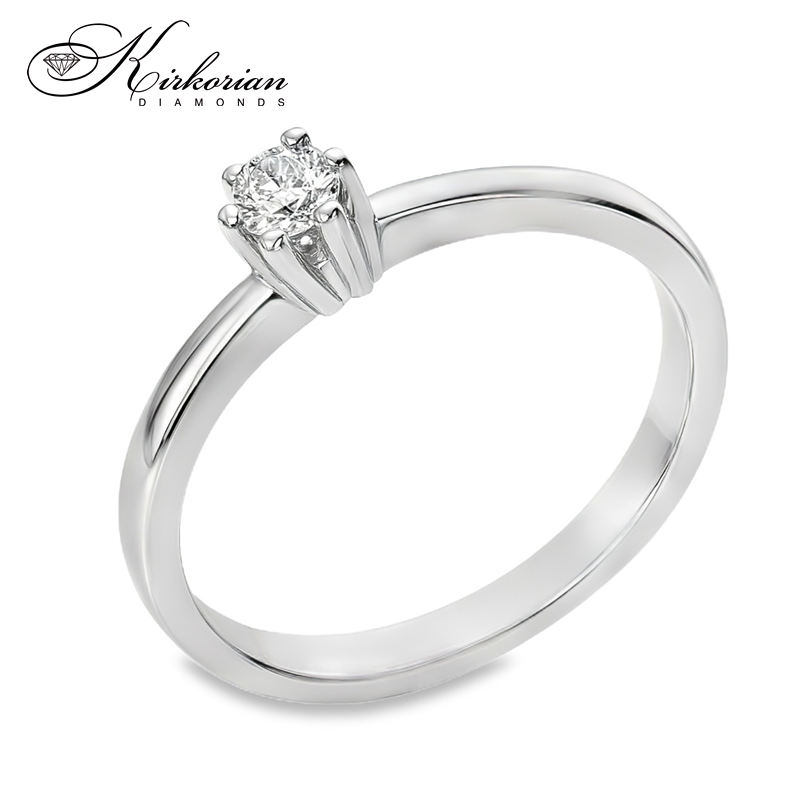 Годежен пръстен от бяло злато 14К с диамант 0.18 ct VS2 F – K475