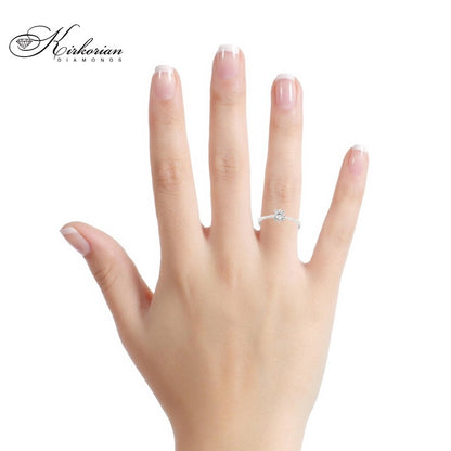 Годежен пръстен от бяло злато 14К с диамант 0.25 ct GIA сертификат код K501 Цени от производител