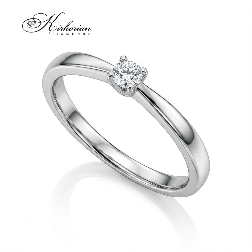 Класически годежен пръстен солитер с естествен диамант G–H SI – K540