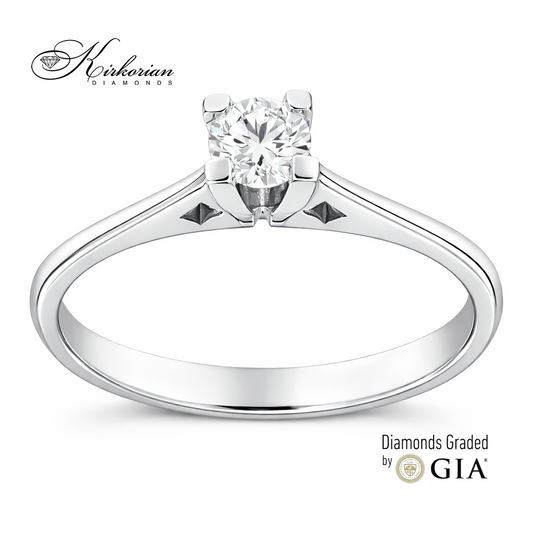 Годежен пръстен с диамант 0.25ct от бяло злато 14К – класически стил и брилянтен блясък, цени от производител