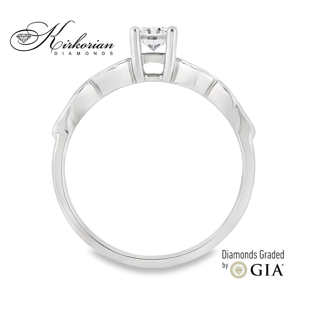 Годежен пръстен от бяло злато 14к с диамант 0.30ct – GIA сертификат – код K575