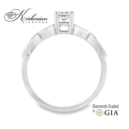Годежен пръстен от бяло злато 14к с диамант 0.30ct – GIA сертификат – код K575