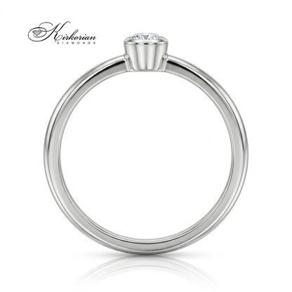 Страничен профил на минималистичен годежен пръстен K587 с диамант 0.10 ct