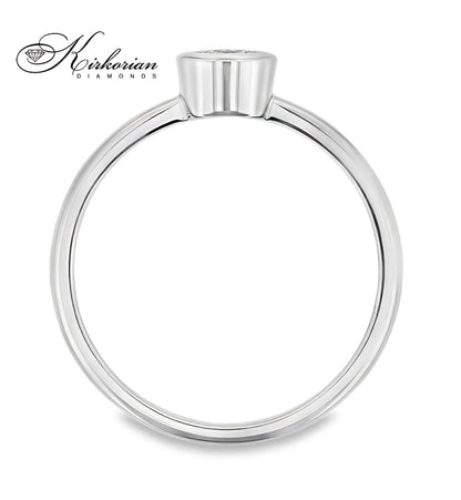 Годежен пръстен от бяло злато 14К с диамант 0.24 ct – класически дизайн K588