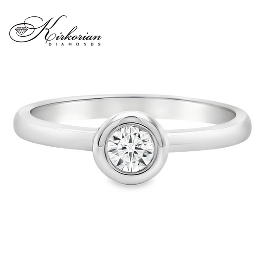 Годежен пръстен от бяло злато 14К с диамант 0.24 ct – класически дизайн K588