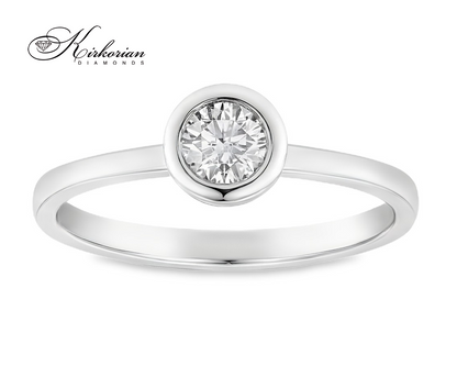 Годежен пръстен от бяло злато 14К с диамант 0.24 ct – класически дизайн K588