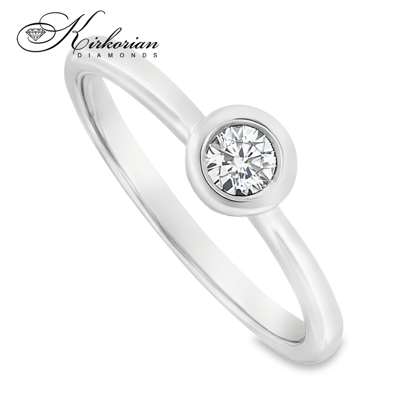 Годежен пръстен от бяло злато 14К с диамант 0.24 ct – класически дизайн K588