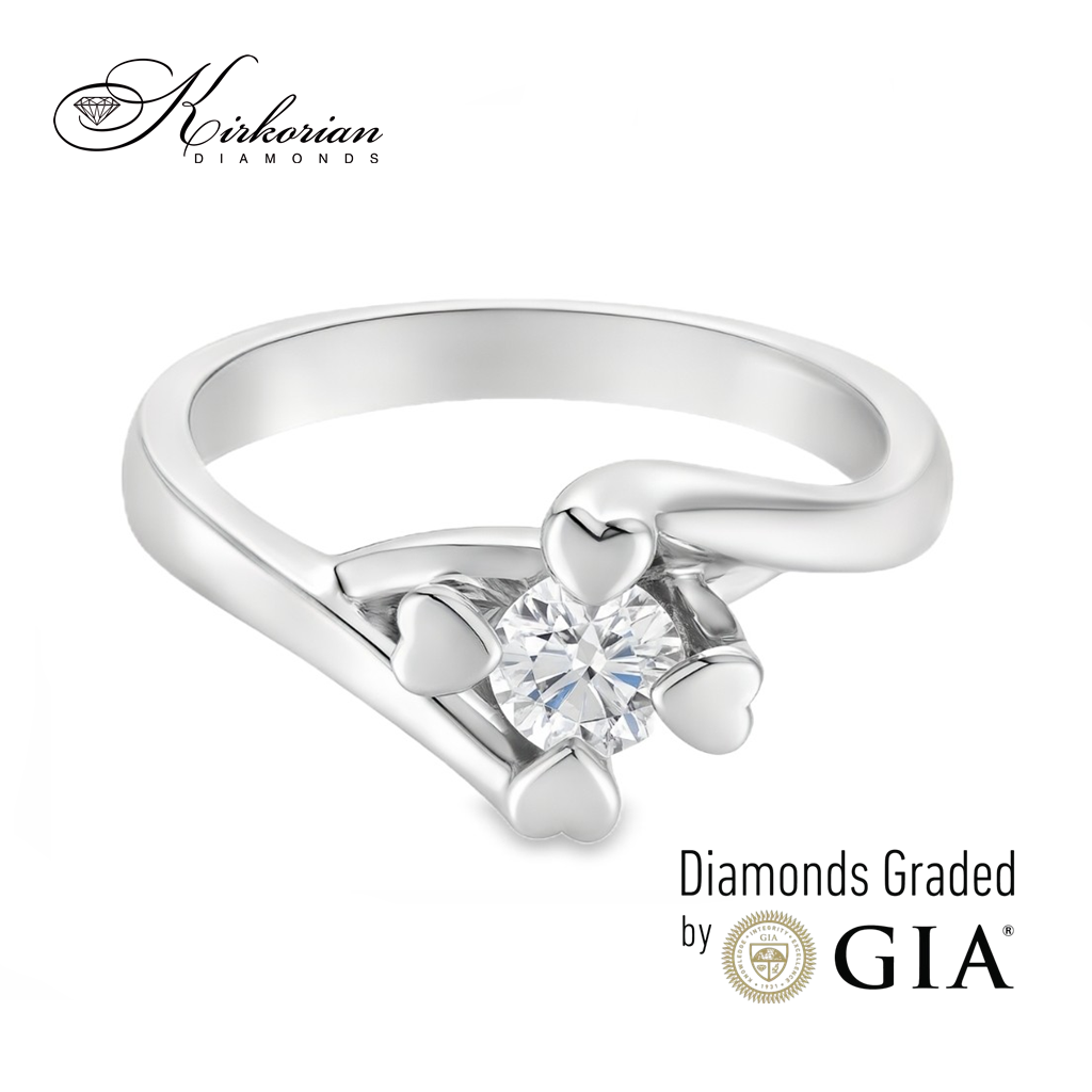 Годежен пръстен от бяло злато 14к с диамант 0.30ct – GIA сертификат – код K590