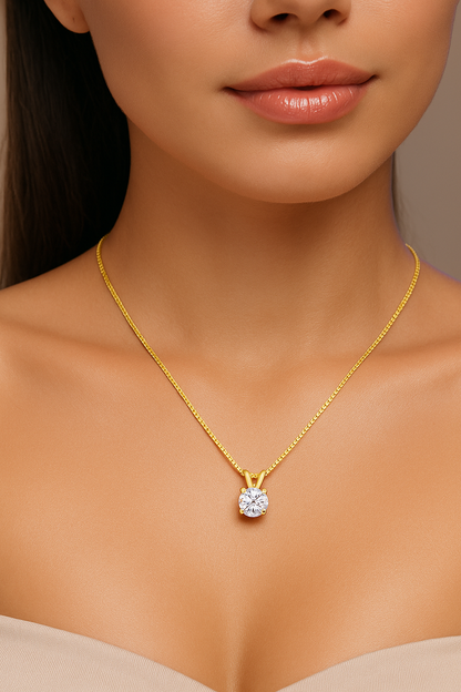 Колие с диамант 0.40 ct в жълто злато 14К – GIA – K601G
