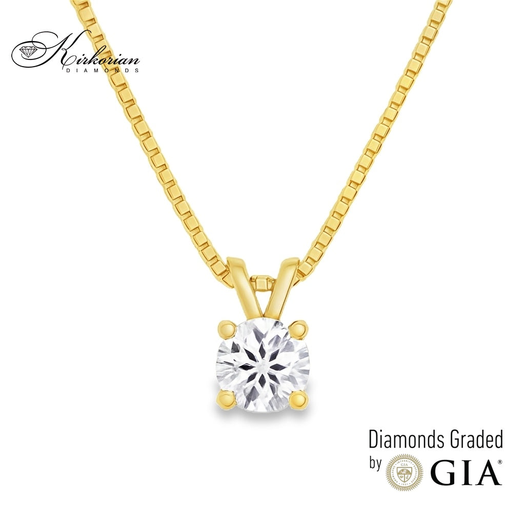 Колие с диамант 0.40 ct в жълто злато 14К – GIA – K601G