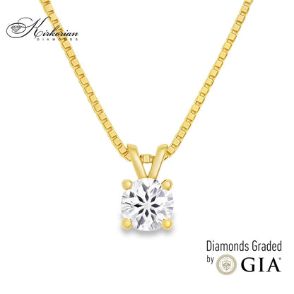 Колие с диамант 0.40 ct в жълто злато 14К – GIA – K601G