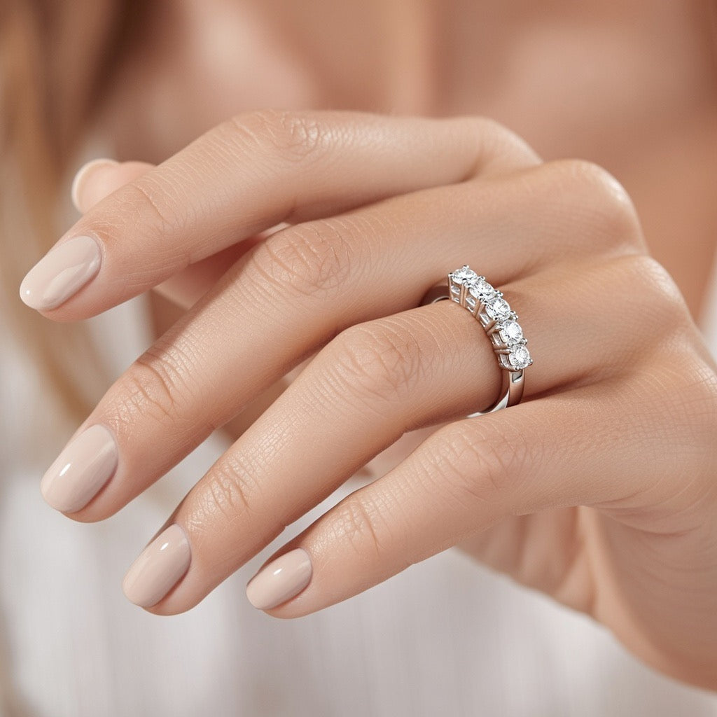 Пръстен от бяло или жълто злато 14k с диаманти 0.52ct – модел K607