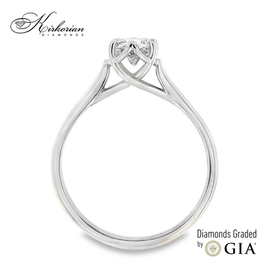 Годежен пръстен от бяло злато 14k с диамант 0.70ct F/SI GIA сертификат K609