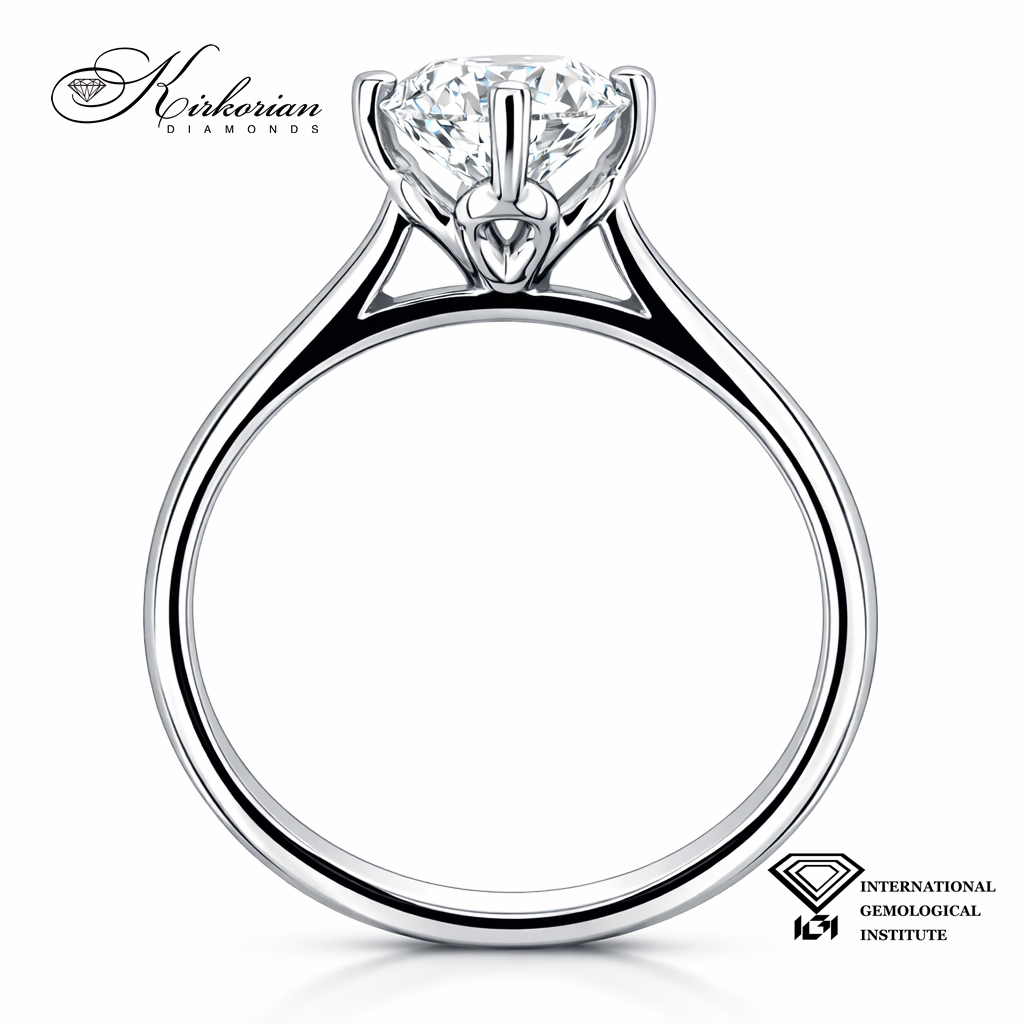 Уникален годежен пръстен с инвестиционен диамант 1.00ct и IGI сертификат – бяло злато 14k