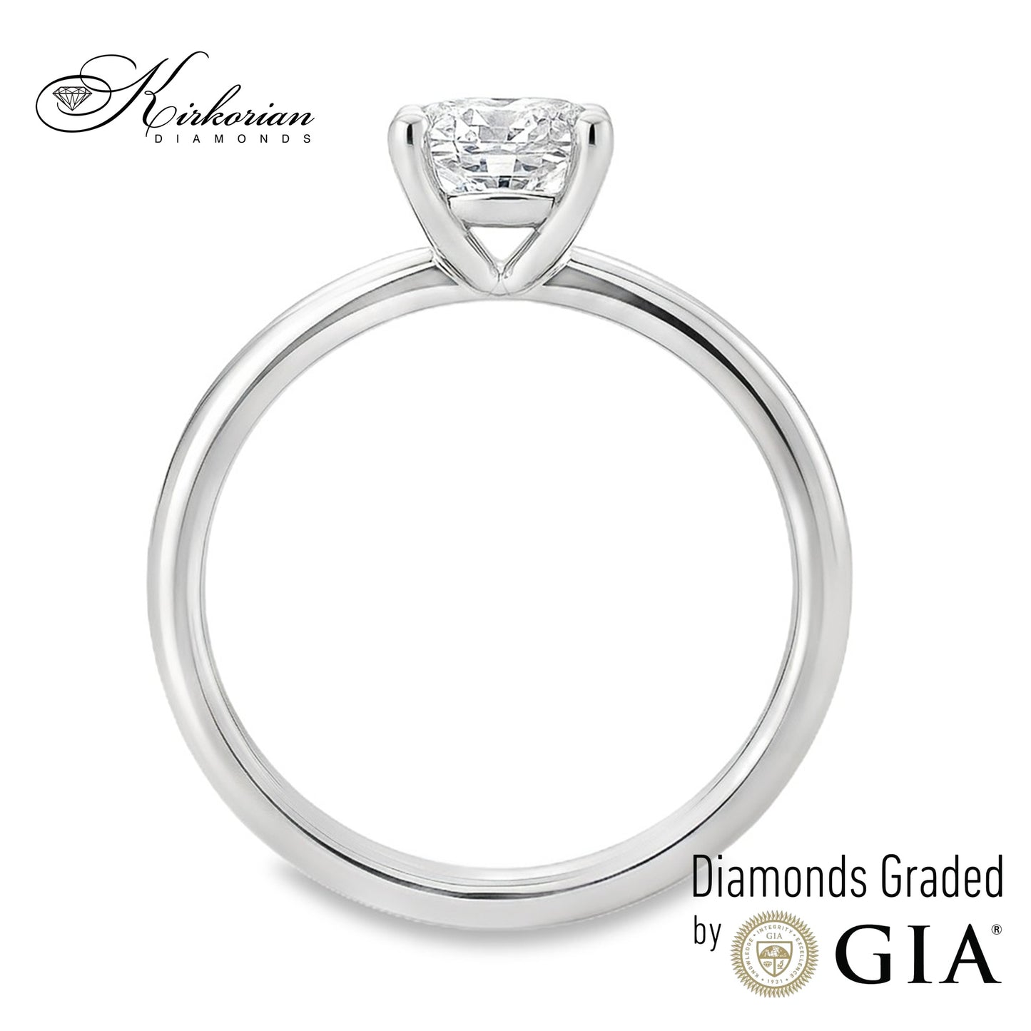 Годежен пръстен с диамант Cushion 0.80ct E VS2 GIA от бяло злато 14k – K622