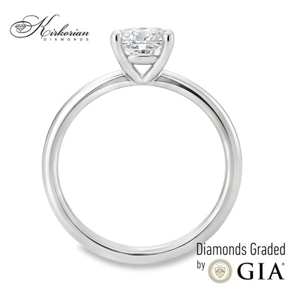 Годежен пръстен с диамант Cushion 0.80ct E VS2 GIA от бяло злато 14k – K622