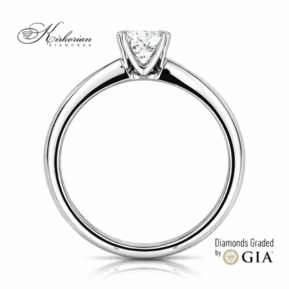 Класически годежен пръстен с 0.50ct GIA диамант | 14K бяло злато