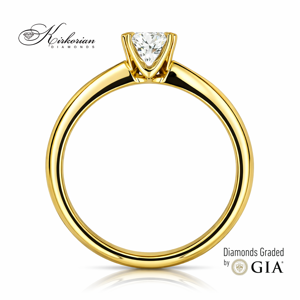 Пръстен с естествен диамант 0.50 ct D VS2 GIA
