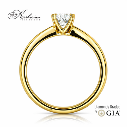 Пръстен с естествен диамант 0.50 ct D VS2 GIA