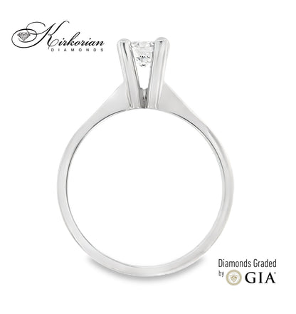 Елегантен годежен пръстен от бяло злато 18k с диамант 0.50ct E/VS2 GIA – код K649