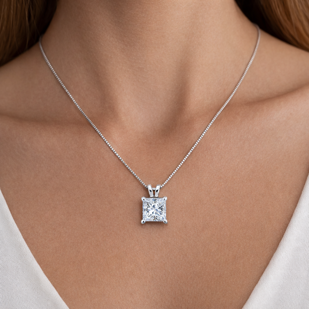 диамантено колие princess cut 0.50 ct GIA