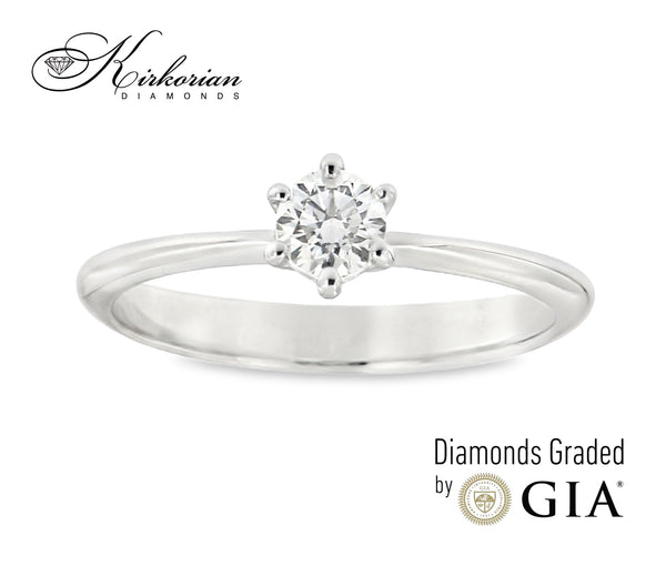 Годежен пръстен от бяло злато 14К с диамант 0.25 ct GIA – топ цена и сертификат