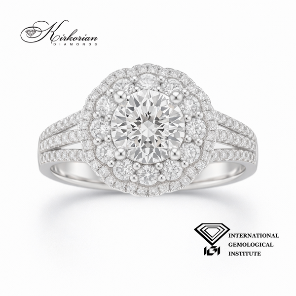 Годежен пръстен от бяло злато 18К с диаманти 1.74 ct IGI – лукс и съвършенство от Kirkorian Diamonds