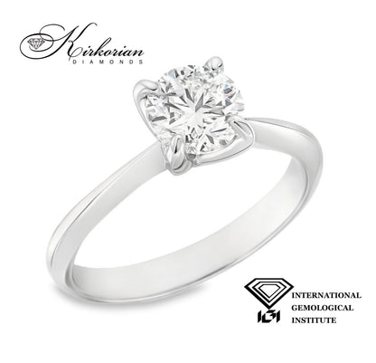 Годежен пръстен с лабораторен диамант 1.06 ct D VVS1 IGI сертификат – бяло злато 14К