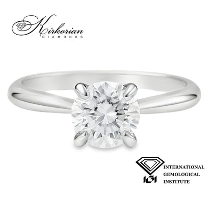 Годежен пръстен с лабораторен диамант 1.06 ct D VVS1 IGI сертификат – бяло злато 14К