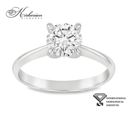 Годежен пръстен с лабораторен диамант 1.06 ct D VVS1 IGI сертификат – бяло злато 14К