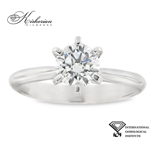 Класически годежен пръстен с диамант 1.04ct | Бяло злато 14k | IGI сертификат – Модел LG620