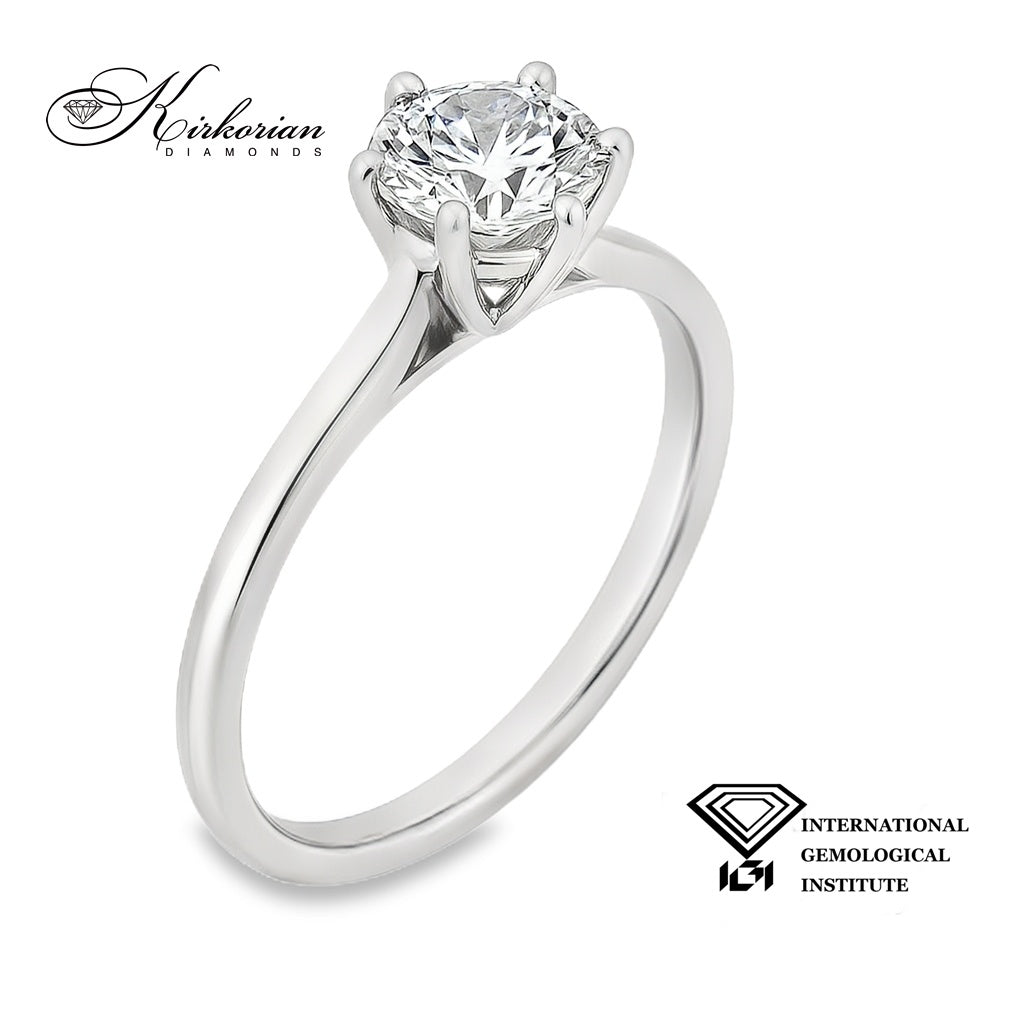 Годежен пръстен от бяло злато 14К с лабораторен диамант 0.52 ct IGI D/VVS1 – лукс на достъпна цена