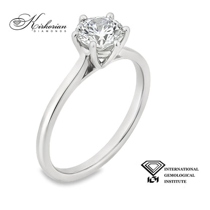 Годежен пръстен от бяло злато 14К с лабораторен диамант 0.52 ct IGI D/VVS1 – лукс на достъпна цена
