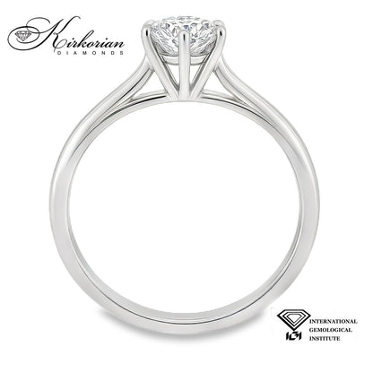 Годежен пръстен от бяло злато 14К с лабораторен диамант 0.52 ct IGI D/VVS1 – лукс на достъпна цена