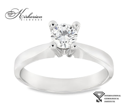 Годежен пръстен от бяло злато 14К с диамант 0.50 ct IGI – Цени от производител без компромис