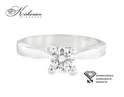 Годежен пръстен от бяло злато 14К с диамант 0.50 ct IGI – Цени от производител без компромис