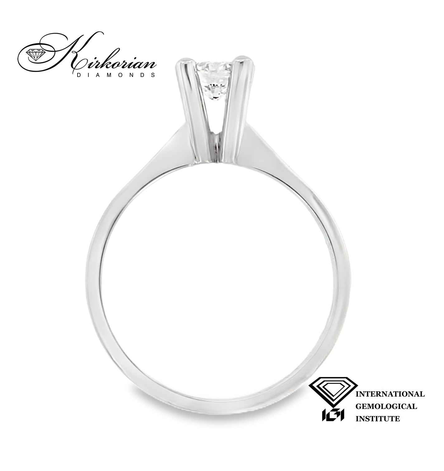 Годежен пръстен от бяло злато 14К с диамант 0.50 ct IGI – Цени от производител без компромис